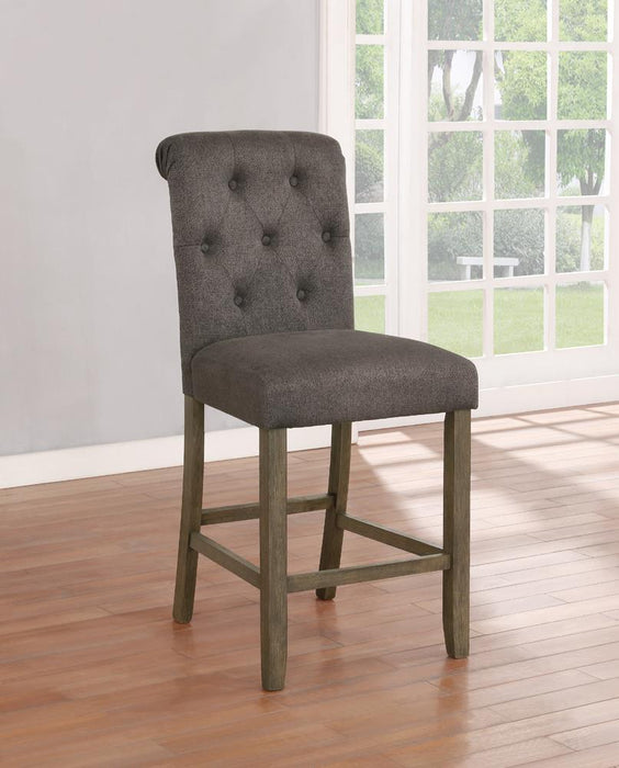 Balboa Tufted Back Counter Height Stools Grey and Rustic Brown (Set of 2) - Tony’s Furniture Store & Linen (GA) - Multi Location