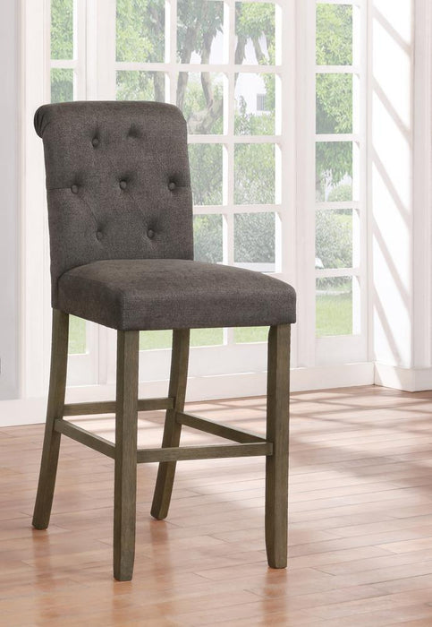 Balboa Tufted Back Bar Stools Grey and Rustic Brown (Set of 2) - Tony’s Furniture Store & Linen (GA) - Multi Location