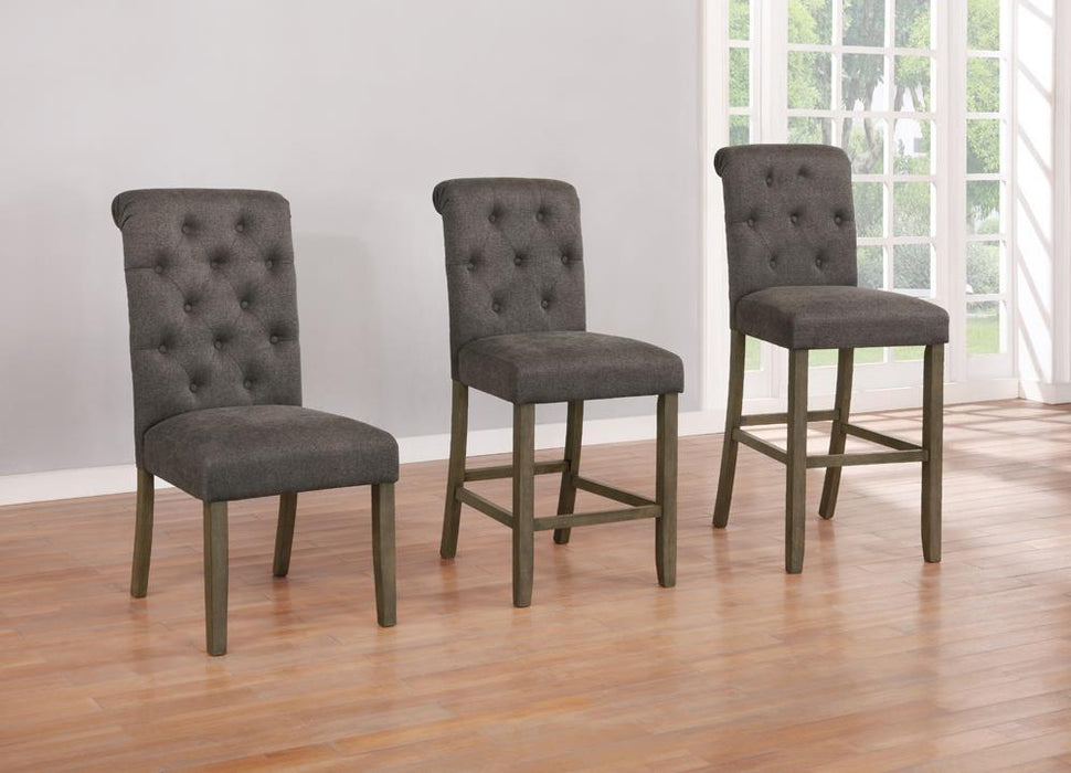 Balboa Tufted Back Bar Stools Grey and Rustic Brown (Set of 2) - Tony’s Furniture Store & Linen (GA) - Multi Location