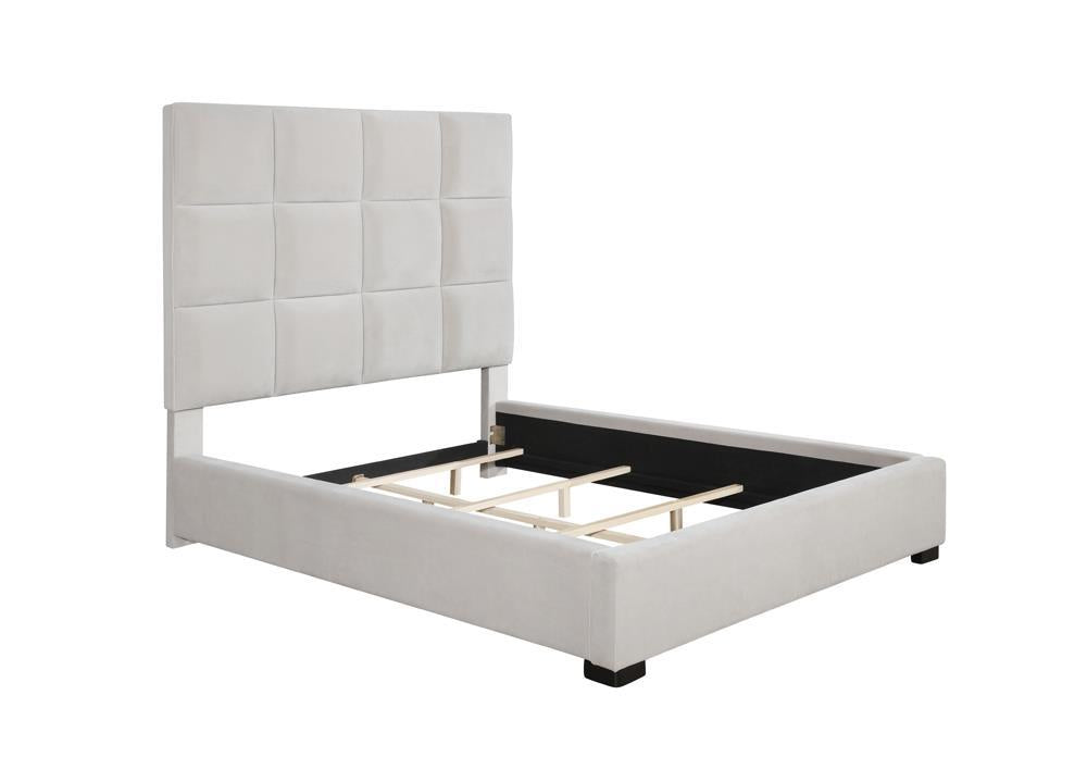 Panes Eastern King Tufted Upholstered Panel Bed Beige - Tony’s Furniture Store & Linen (GA) - Multi Location
