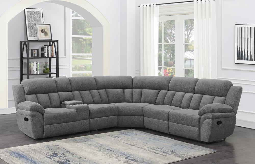 Bahrain 6-piece Upholstered Motion Sectional Charcoal - Tony’s Furniture Store & Linen (GA) - Multi Location