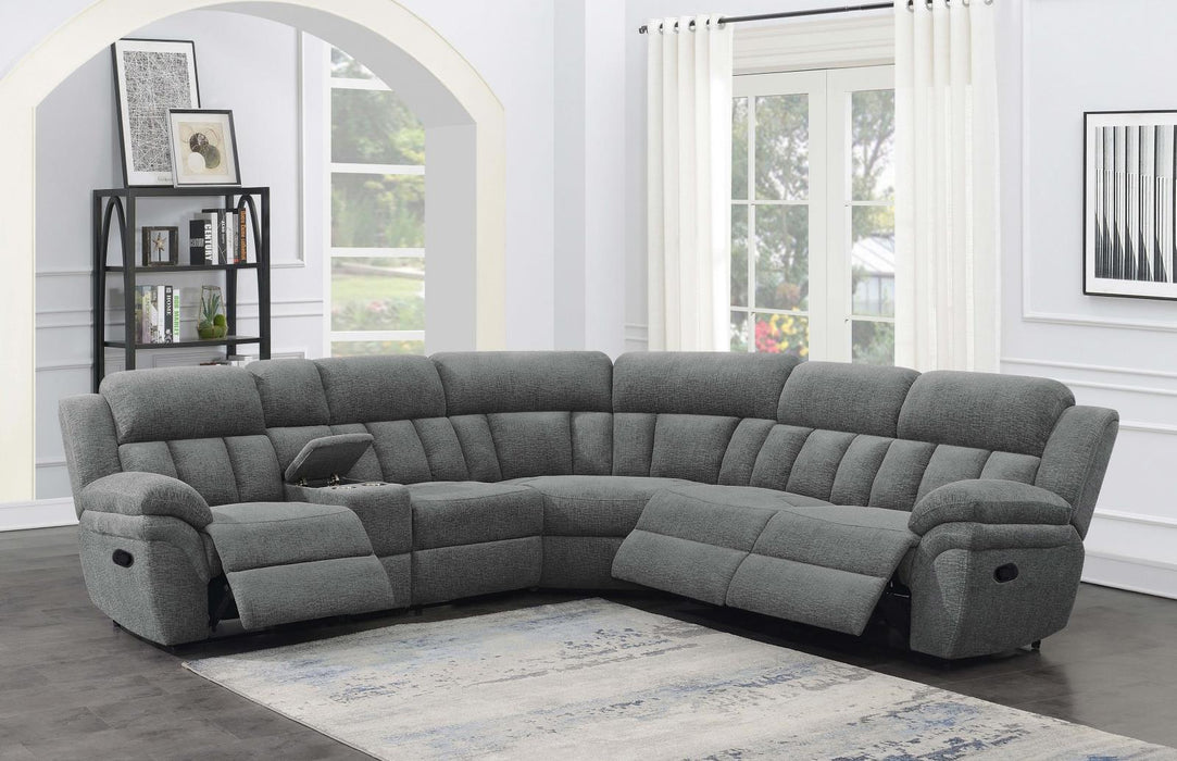 Bahrain 6-piece Upholstered Motion Sectional Charcoal - Tony’s Furniture Store & Linen (GA) - Multi Location