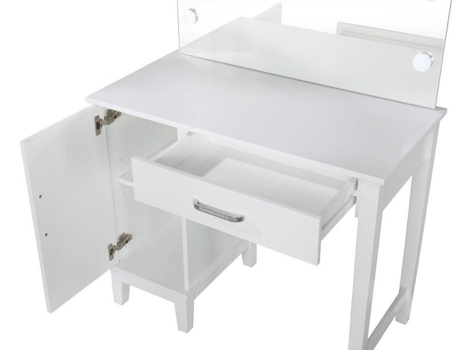 Elijah Vanity Set with LED Lights White and Dark Grey - Tony’s Furniture Store & Linen (GA) - Multi Location