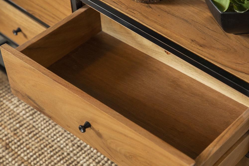 Belcroft 4-drawer Etagere Natural Acacia and Black - Tony’s Furniture Store & Linen (GA) - Multi Location