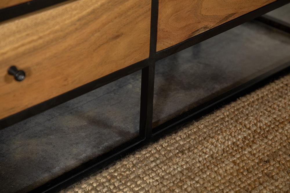 Belcroft 4-drawer Etagere Natural Acacia and Black - Tony’s Furniture Store & Linen (GA) - Multi Location
