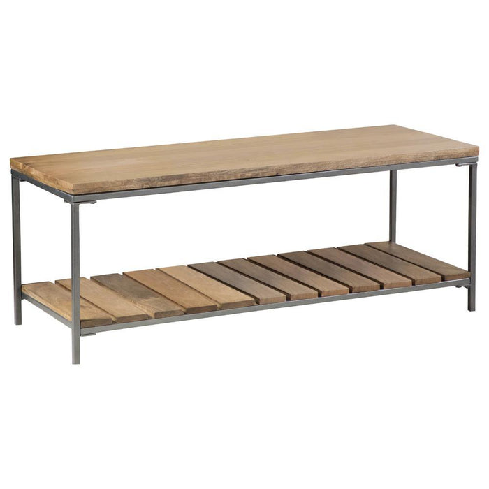 Gerbera Accent Bench with Slat Shelf Natural and Gunmetal - Tony’s Furniture Store & Linen (GA) - Multi Location