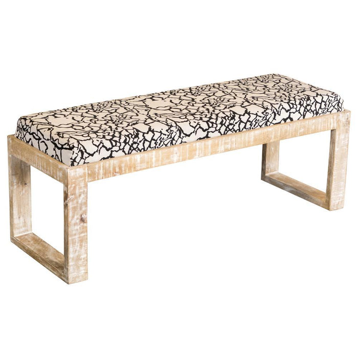 Aiden Sled Leg Upholstered Accent Bench Black and White - Tony’s Furniture Store & Linen (GA) - Multi Location