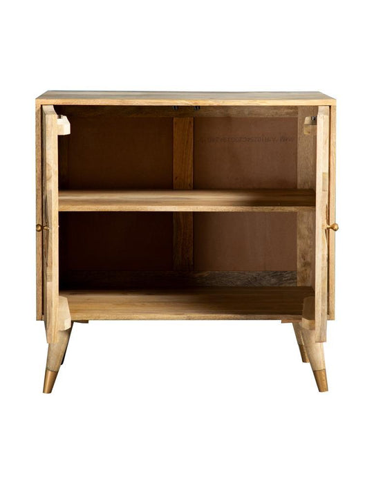 Alyssum Checkered Pattern 2-door Accent Cabinet Natural - Tony’s Furniture Store & Linen (GA) - Multi Location