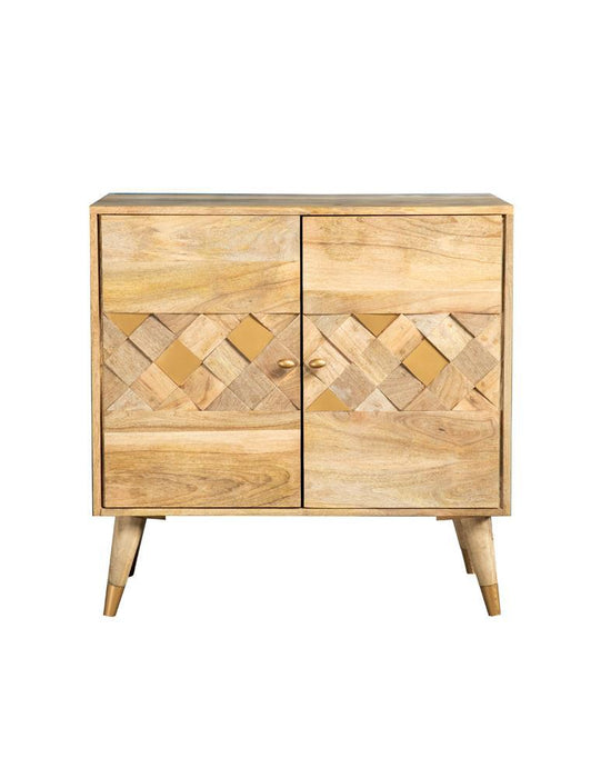 Alyssum Checkered Pattern 2-door Accent Cabinet Natural - Tony’s Furniture Store & Linen (GA) - Multi Location