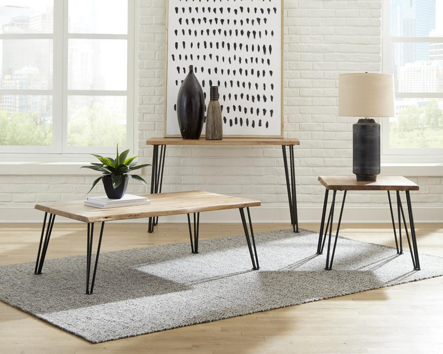 Zander Sofa Table with Hairpin Leg Natural and Matte Black - Tony’s Furniture Store & Linen (GA) - Multi Location