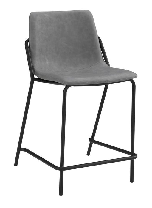 Earnest Solid Back Upholstered Counter Height Stools Grey and Black (Set of 2) - Tony’s Furniture Store & Linen (GA) - Multi Location