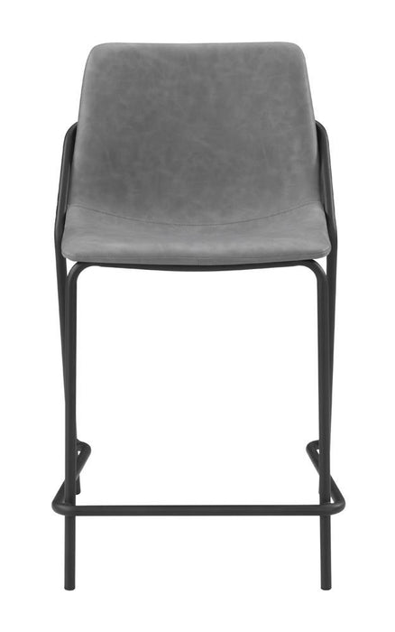 Earnest Solid Back Upholstered Counter Height Stools Grey and Black (Set of 2) - Tony’s Furniture Store & Linen (GA) - Multi Location