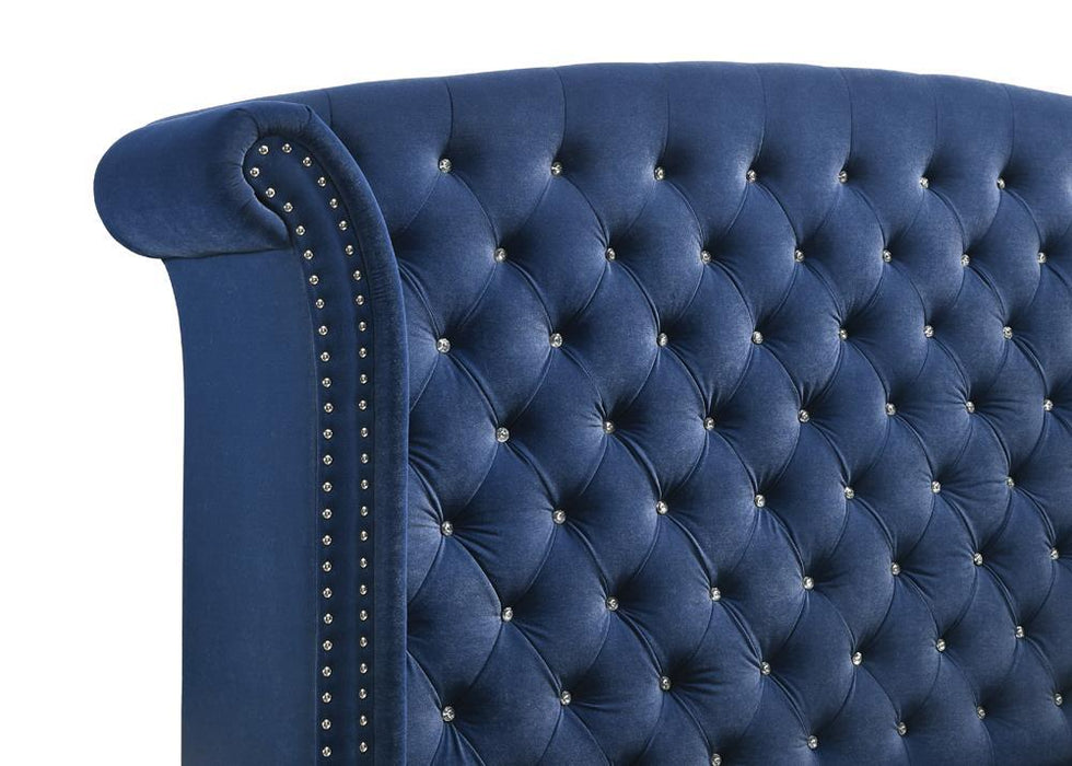 Melody Eastern King Wingback Upholstered Bed Pacific Blue - Tony’s Furniture Store & Linen (GA) - Multi Location