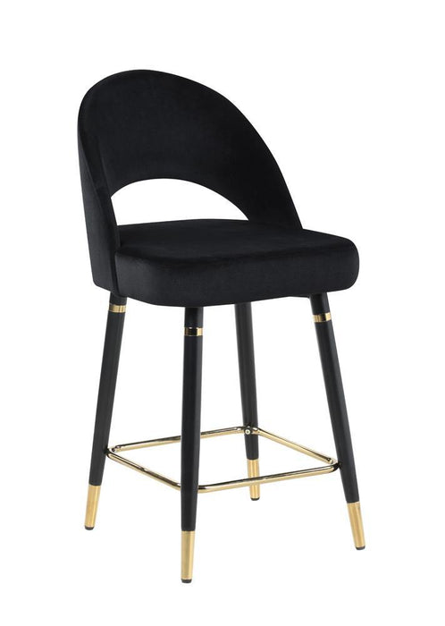Lindsey Arched Back Upholstered Counter Height Stools Black (Set of 2) - Tony’s Furniture Store & Linen (GA) - Multi Location