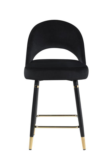 Lindsey Arched Back Upholstered Counter Height Stools Black (Set of 2) - Tony’s Furniture Store & Linen (GA) - Multi Location