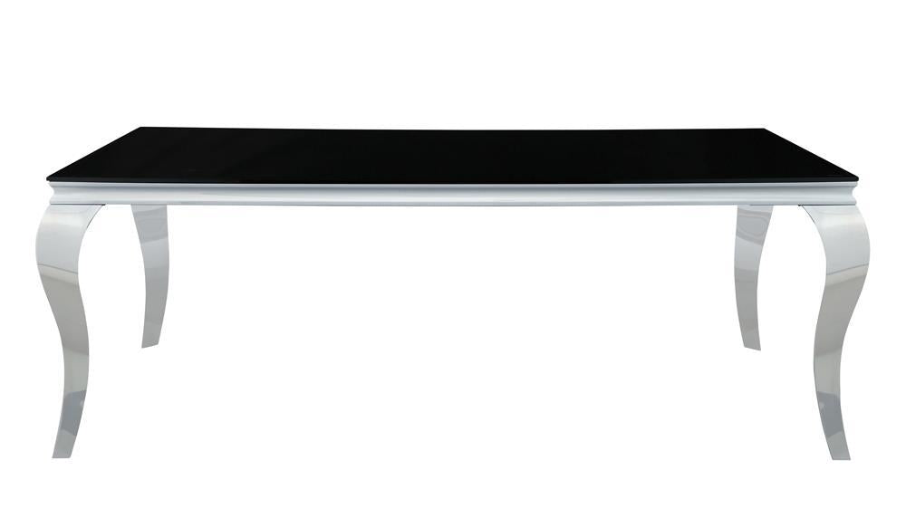Carone Rectangular Glass Top Dining Table Black and Chrome - Tony’s Furniture Store & Linen (GA) - Multi Location