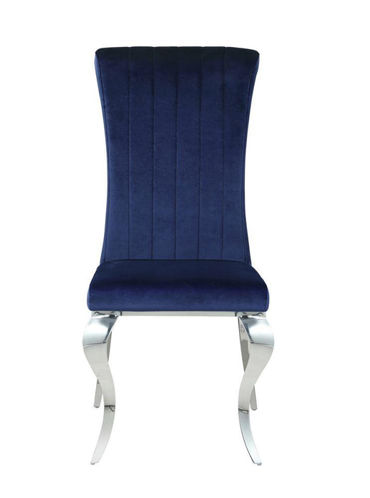Betty Upholstered Side Chairs Ink Blue and Chrome (Set of 4) - Tony’s Furniture Store & Linen (GA) - Multi Location