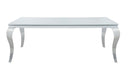 Carone Rectangular Glass Top Dining Table White and Chrome - Tony’s Furniture Store & Linen (GA) - Multi Location
