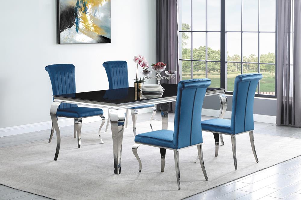Betty Upholstered Side Chairs Teal and Chrome (Set of 4) - Tony’s Furniture Store & Linen (GA) - Multi Location