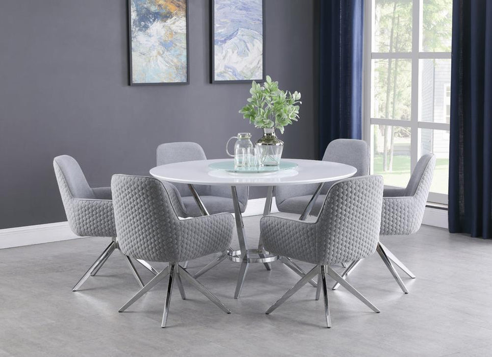 Abby Flare Arm Side Chair Light Grey and Chrome - Tony’s Furniture Store & Linen (GA) - Multi Location