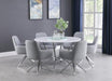 Abby Round Dining Table with Lazy Susan White and Chrome - Tony’s Furniture Store & Linen (GA) - Multi Location
