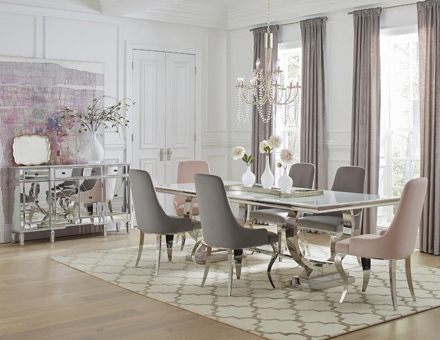 Antoine Upholstered Demi Arm Dining Side Chairs (Set of 2) - Tony’s Furniture Store & Linen (GA) - Multi Location