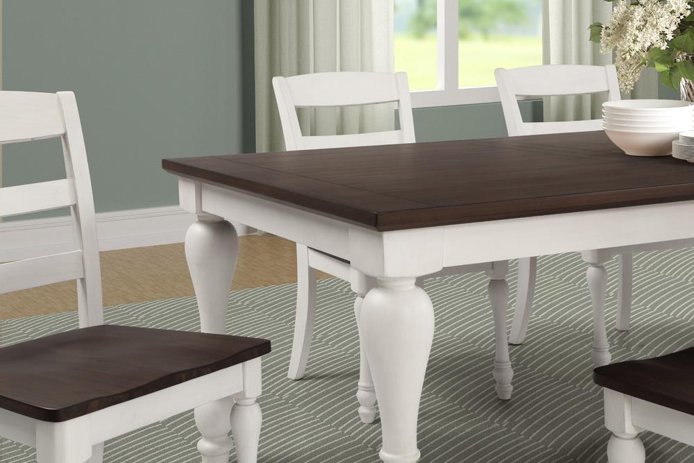 Madelyn Dining Table with Extension Leaf Dark Cocoa and Coastal White - Tony’s Furniture Store & Linen (GA) - Multi Location