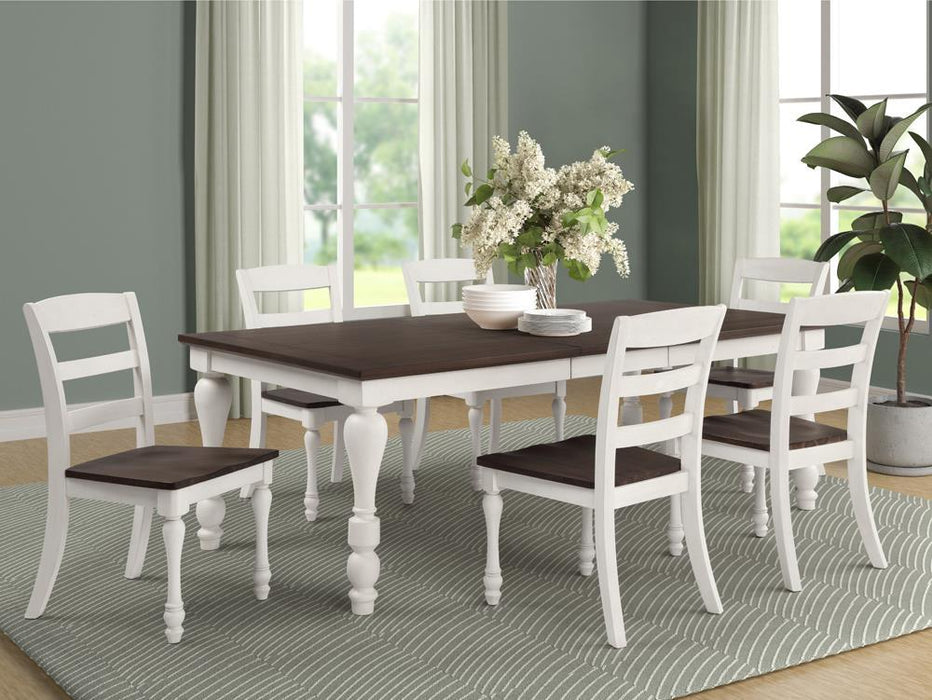 Madelyn Dining Table with Extension Leaf Dark Cocoa and Coastal White - Tony’s Furniture Store & Linen (GA) - Multi Location