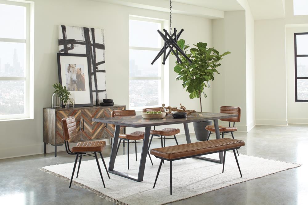 Misty Cushion Side Bench Camel and Black - Tony’s Furniture Store & Linen (GA) - Multi Location