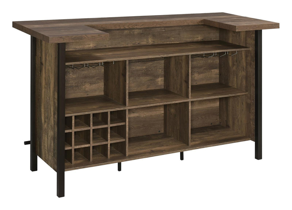 Bellemore Rectangular Storage Bar Unit Rustic Oak - Tony’s Furniture Store & Linen (GA) - Multi Location