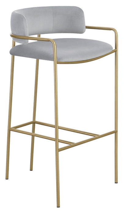 Comstock Upholstered Low Back Stool Grey and Gold - Tony’s Furniture Store & Linen (GA) - Multi Location