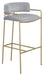 Comstock Upholstered Low Back Stool Grey and Gold - Tony’s Furniture Store & Linen (GA) - Multi Location