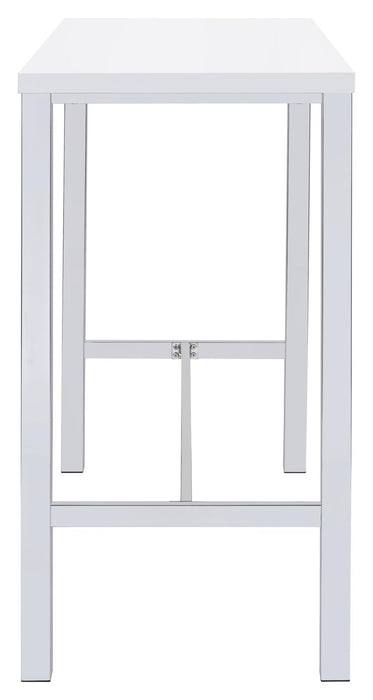 Natividad 5-piece Bar Set White High Gloss and Chrome - Tony’s Furniture Store & Linen (GA) - Multi Location