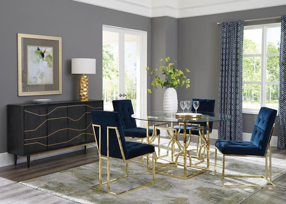 Cisco Tufted Back Side Chairs Ink Blue (Set of 2) - Tony’s Furniture Store & Linen (GA) - Multi Location