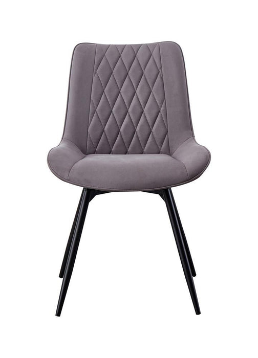 Diggs Upholstered Tufted Swivel Dining Chairs Grey and Gunmetal (Set of 2) - Tony’s Furniture Store & Linen (GA) - Multi Location