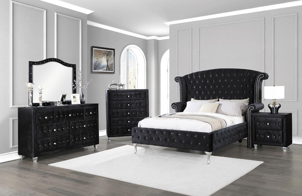 Deanna Eastern King Tufted Upholstered Bed Black - Tony’s Furniture Store & Linen (GA) - Multi Location