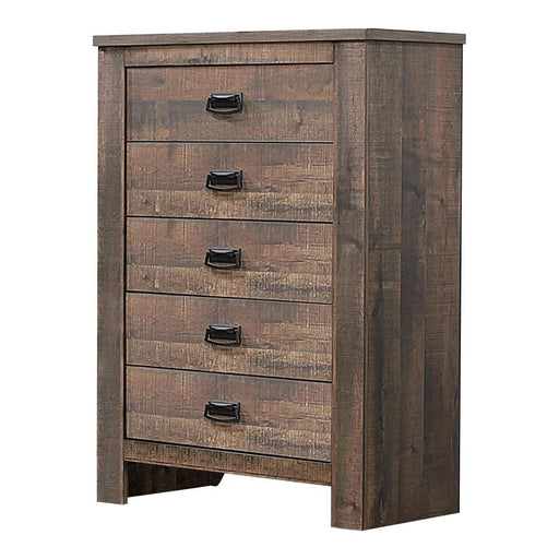 Frederick 5-drawer Chest Weathered Oak - Tony’s Furniture Store & Linen (GA) - Multi Location