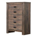 Frederick 5-drawer Chest Weathered Oak - Tony’s Furniture Store & Linen (GA) - Multi Location