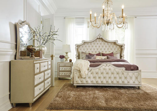 Antonella Dresser Mirror with Nailhead Trim Camel - Tony’s Furniture Store & Linen (GA) - Multi Location