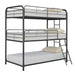 Garner Triple Twin Bunk Bed with Ladder Gunmetal - Tony’s Furniture Store & Linen (GA) - Multi Location