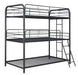 Garner Triple Twin Bunk Bed with Ladder Gunmetal - Tony’s Furniture Store & Linen (GA) - Multi Location