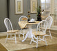 Allison Drop Leaf Round Dining Table Natural Brown and White - Tony’s Furniture Store & Linen (GA) - Multi Location