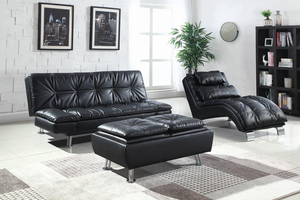 Dilleston Upholstered Chaise Black - Tony’s Furniture Store & Linen (GA) - Multi Location