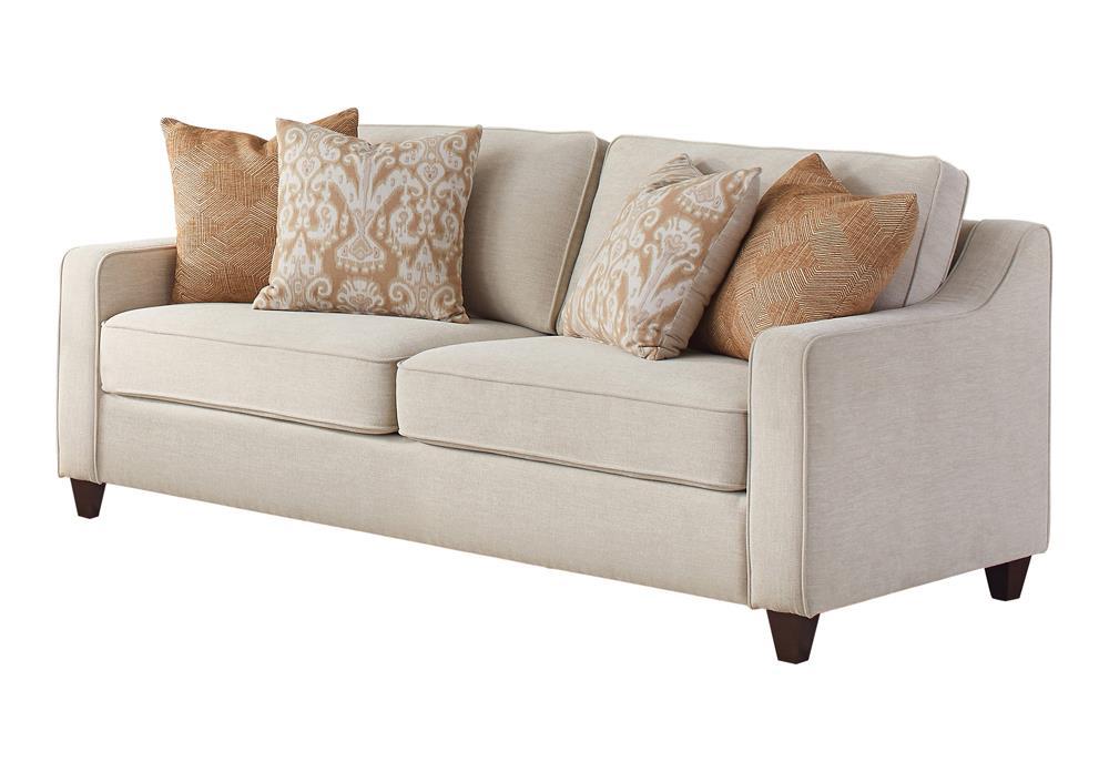 Christine Upholstered Cushion Back Sofa Beige - Tony’s Furniture Store & Linen (GA) - Multi Location