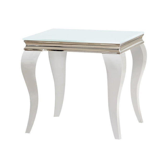 Luna Square End Table White and Chrome - Tony’s Furniture Store & Linen (GA) - Multi Location