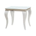 Luna Square End Table White and Chrome - Tony’s Furniture Store & Linen (GA) - Multi Location