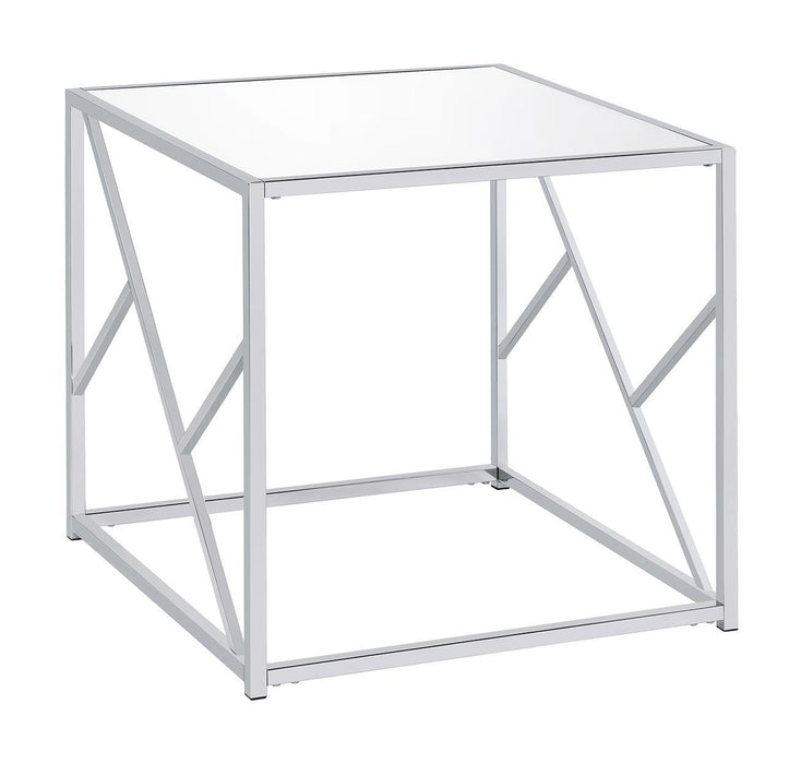 Provins 3-piece Occasional Table Set Clear Mirror and Chrome - Tony’s Furniture Store & Linen (GA) - Multi Location