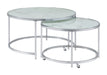 Lynn 2-piece Round Nesting Table White and Chrome - Tony’s Furniture Store & Linen (GA) - Multi Location
