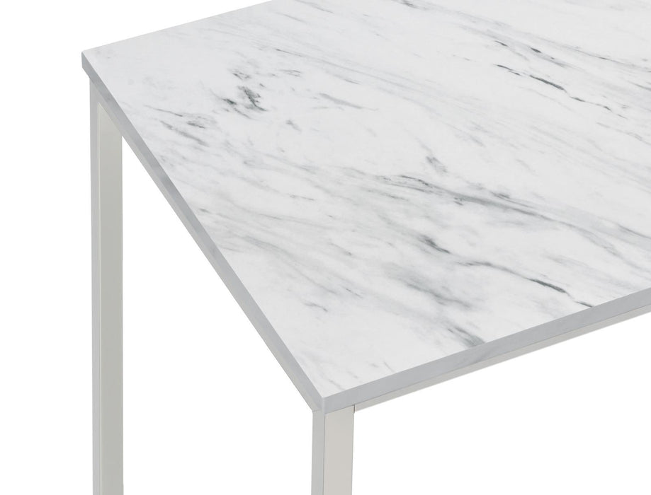 Leona Coffee Table with Casters White and Satin Nickel - Tony’s Furniture Store & Linen (GA) - Multi Location