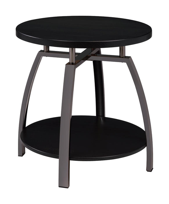 Dacre Round End Table Dark Grey and Black Nickel - Tony’s Furniture Store & Linen (GA) - Multi Location
